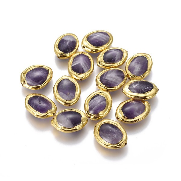 PandaHall Natural Amethyst Beads, with Golden Plated Brass Findings, Oval, 17~20x12~14x5~6mm, Hole: 0.8mm Amethyst Oval
PandaHall Natural Amethyst Beads, with Golden Plated Brass Findings, Oval, 17~20x12~14x5~6mm, Hole: 0.8mm Amethyst Oval