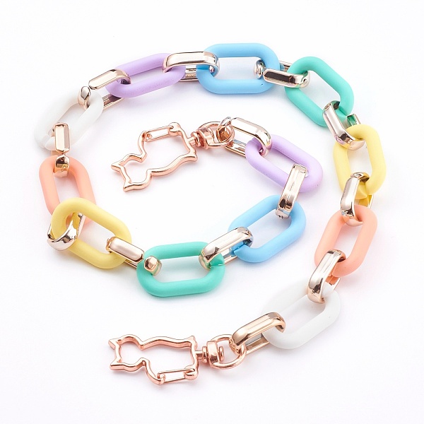 PandaHall Spray Painted Acrylic and CCB Plastic Link Chains Bag Handles, with Cat Shape Alloy Swivel Lobster Clasps, for Bag Straps..., Multicolor
PandaHall Spray Painted Acrylic and CCB Plastic Link Chains Bag Handles, with Cat Shape Alloy Swivel Lobster Clasps, for Bag Straps..., Multicolor