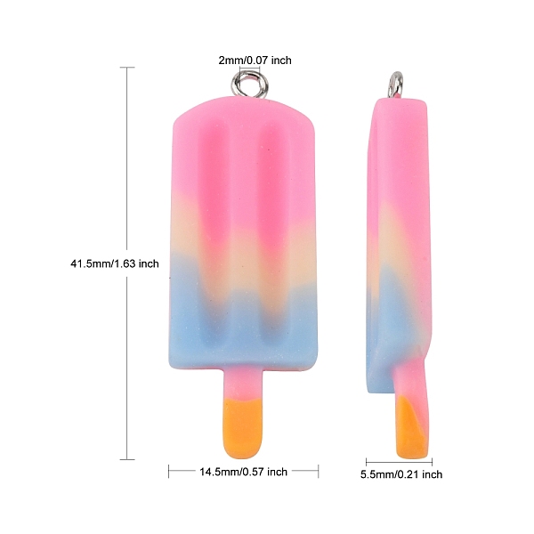 PandaHall Rainbow Resin Pendants, with Platinum Tone Iron Loop, Ice Cream, Pearl Pink, 41.5x14.5x5.5mm, Hole: 2mm Iron+Resin Food
PandaHall Rainbow Resin Pendants, with Platinum Tone Iron Loop, Ice Cream, Pearl Pink, 41.5x14.5x5.5mm, Hole: 2mm Iron+Resin Food