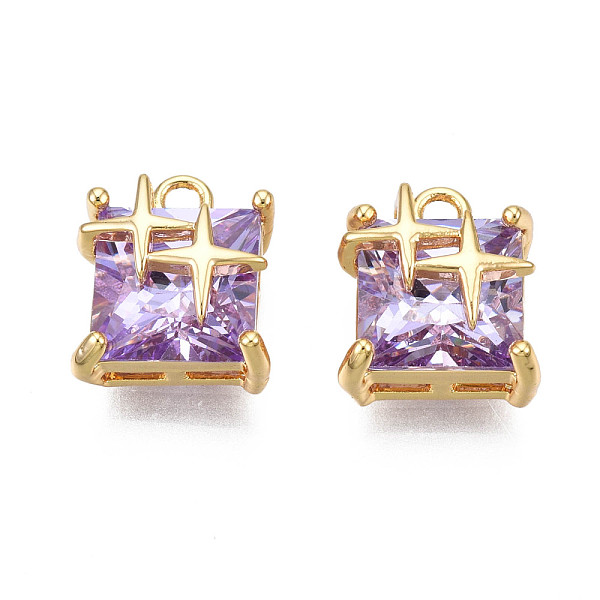 PandaHall Brass Inlaid Cubic Zirconia Charms, Real 18K Gold Plated, Square with Star, Purple, 11x9.5x6.5mm, Hole: 1.6mm Brass+Cubic Zirconia...
PandaHall Brass Inlaid Cubic Zirconia Charms, Real 18K Gold Plated, Square with Star, Purple, 11x9.5x6.5mm, Hole: 1.6mm Brass+Cubic Zirconia...