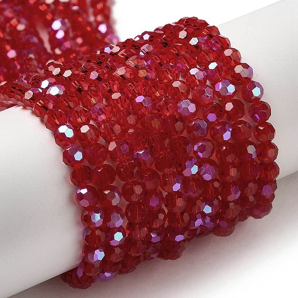 PandaHall Electroplate Transparent Glass Beads Strands, Faceted, Round, Rainbow Plated, Dark Red, 4mm, Hole: 0.7mm, about 87~93pcs/strand...
PandaHall Electroplate Transparent Glass Beads Strands, Faceted, Round, Rainbow Plated, Dark Red, 4mm, Hole: 0.7mm, about 87~93pcs/strand...