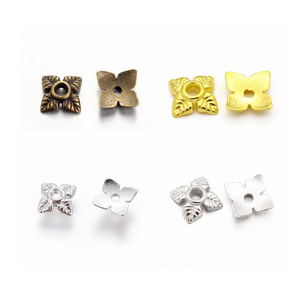 PandaHall Tibetan Style Alloy Bead Caps, Flower, 4-Petal, Cadmium Free & Lead Free, Mixed Color, 6x6x2mm, Hole: 1mm Alloy
PandaHall Tibetan Style Alloy Bead Caps, Flower, 4-Petal, Cadmium Free & Lead Free, Mixed Color, 6x6x2mm, Hole: 1mm Alloy