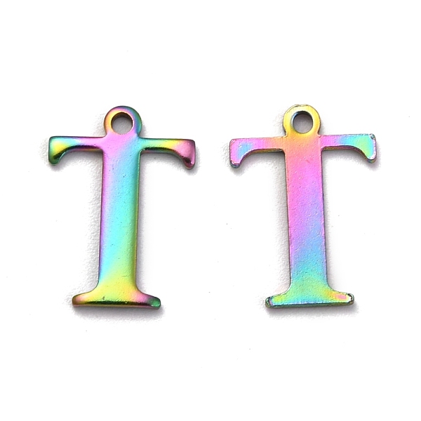 PandaHall Ion Plating(IP) 304 Stainless Steel Alphabet Charms, Rainbow Color, Letter.T, 12x8.5x1mm, Hole: 1mm 304 Stainless Steel Letter T
PandaHall Ion Plating(IP) 304 Stainless Steel Alphabet Charms, Rainbow Color, Letter.T, 12x8.5x1mm, Hole: 1mm 304 Stainless Steel Letter T
