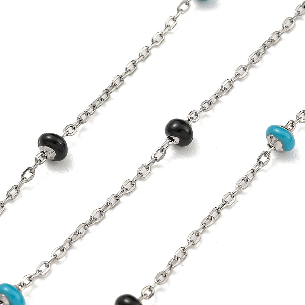 PandaHall 304 Stainless Steel Enamel Link Chains, Soldered, with Spool, Flat Round, Deep Sky Blue, 2x1.5x0.5mm 304 Stainless Steel
PandaHall 304 Stainless Steel Enamel Link Chains, Soldered, with Spool, Flat Round, Deep Sky Blue, 2x1.5x0.5mm 304 Stainless Steel