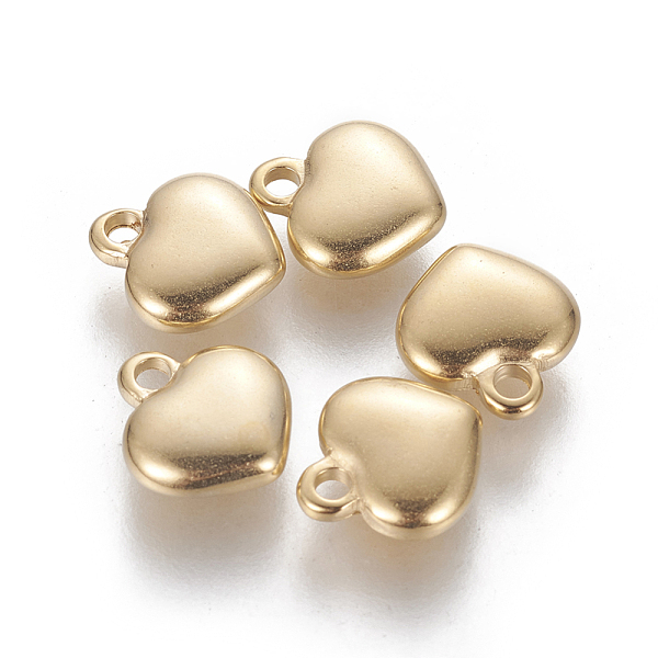 PandaHall 304 Stainless Steel Charms, Puffed Heart, Golden, 10x9.5x3mm, Hole: 1.6mm 304 Stainless Steel Heart
PandaHall 304 Stainless Steel Charms, Puffed Heart, Golden, 10x9.5x3mm, Hole: 1.6mm 304 Stainless Steel Heart