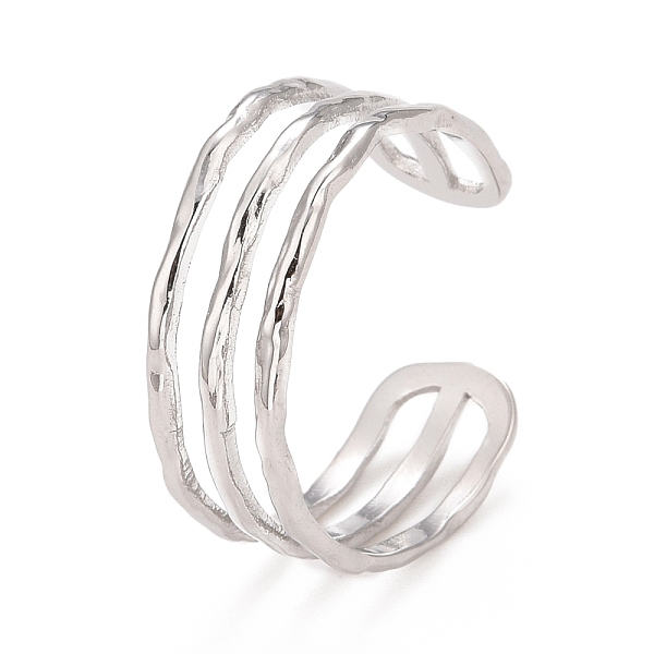 PandaHall 304 Stainless Steel Triple Line Open Cuff Ring for Women, Stainless Steel Color, US Size 9(18.9mm) 304 Stainless Steel
PandaHall 304 Stainless Steel Triple Line Open Cuff Ring for Women, Stainless Steel Color, US Size 9(18.9mm) 304 Stainless Steel