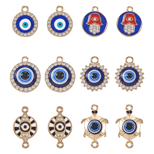 PandaHall DIY Evil Eye Jewelry Making Finding Kit, Including Alloy Crystal Rhinestone & Connector Charms, Flat Round & Tortoise, Light Gold...
PandaHall DIY Evil Eye Jewelry Making Finding Kit, Including Alloy Crystal Rhinestone & Connector Charms, Flat Round & Tortoise, Light Gold...