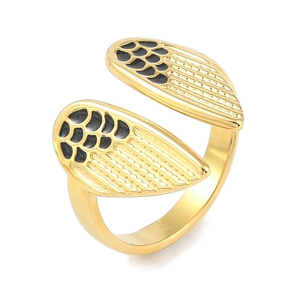 PandaHall Ion Plating(IP) 304 Stainless Steel Enamel Wing Cuff Finger Rings, Open Rings for Women, Real 18K Gold Plated, Inner Diameter..., Black
PandaHall Ion Plating(IP) 304 Stainless Steel Enamel Wing Cuff Finger Rings, Open Rings for Women, Real 18K Gold Plated, Inner Diameter..., Black