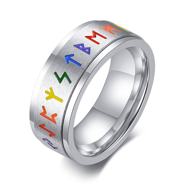 PandaHall Rainbow Color Pride Flag Rune Words Odin Norse Viking Amulet Enamel Rotating Ring, Stainless Steel Fidge Spinner Ring for Stress...
PandaHall Rainbow Color Pride Flag Rune Words Odin Norse Viking Amulet Enamel Rotating Ring, Stainless Steel Fidge Spinner Ring for Stress...