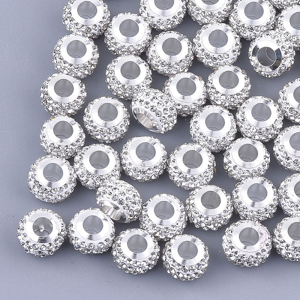 PandaHall Polymer Clay Rhinestones European Beads, Large Hole Beads, with Platinum Tone Brass Single Cores, Rondelle, Crystal, 11x8mm, Hole..., Clear
PandaHall Polymer Clay Rhinestones European Beads, Large Hole Beads, with Platinum Tone Brass Single Cores, Rondelle, Crystal, 11x8mm, Hole..., Clear