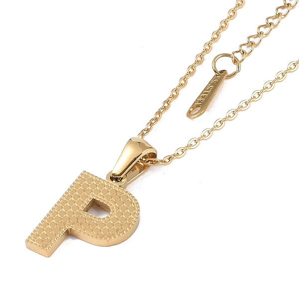 PandaHall Ion Plating(IP) Initial Letter 304 Stainless Steel Pendant Necklaces, Real 18K Gold Plated, Letter P, 15.87 inch(40.3cm), Pendant...
PandaHall Ion Plating(IP) Initial Letter 304 Stainless Steel Pendant Necklaces, Real 18K Gold Plated, Letter P, 15.87 inch(40.3cm), Pendant...