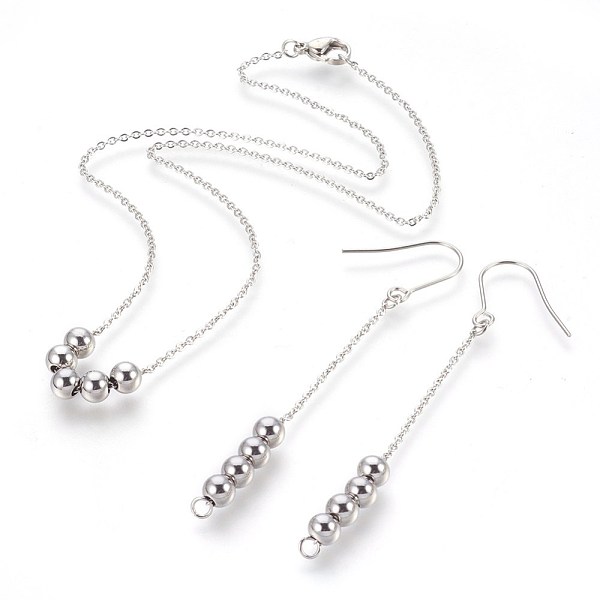 PandaHall 304 Stainless Steel Pendant Necklaces and Dangle Earrings Jewelry Sets, with Lobster Claw Clasps, Round, Stainless Steel Color...
PandaHall 304 Stainless Steel Pendant Necklaces and Dangle Earrings Jewelry Sets, with Lobster Claw Clasps, Round, Stainless Steel Color...