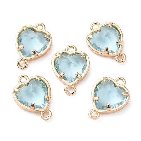 PandaHall K9 Glass Connector Charms, Heart Links with Golden Tone Brass Findings, Aquamarine, 14x10x4.5mm, Hole: 1.2mm Brass+Glass Heart..., Cyan
PandaHall K9 Glass Connector Charms, Heart Links with Golden Tone Brass Findings, Aquamarine, 14x10x4.5mm, Hole: 1.2mm Brass+Glass Heart..., Cyan