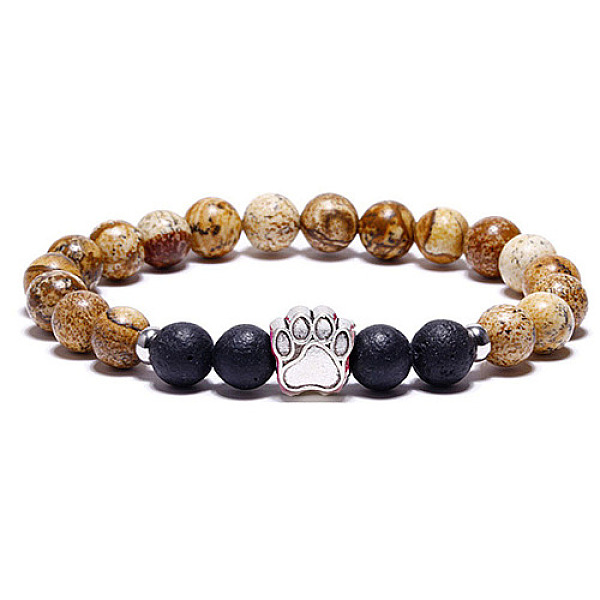 PandaHall Natural Picture Jasper Bead Stretch Bracelets for Women Men, Heart & Paw Print, 7-1/8 inch(18cm) Picture Jasper Paw Print
PandaHall Natural Picture Jasper Bead Stretch Bracelets for Women Men, Heart & Paw Print, 7-1/8 inch(18cm) Picture Jasper Paw Print