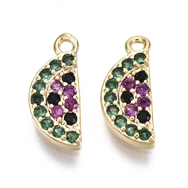 PandaHall Brass Micro Cubic Zirconia Charms, Nickel Free, Real 18K Gold Plated, Watermelon, Colorful, 12x5x2mm, Hole: 1mm Brass+Cubic...
PandaHall Brass Micro Cubic Zirconia Charms, Nickel Free, Real 18K Gold Plated, Watermelon, Colorful, 12x5x2mm, Hole: 1mm Brass+Cubic...