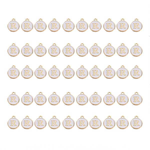 PandaHall Golden Plated Alloy Charms, with Enamel, Enamelled Sequins, Flat Round, White, Letter.R, 14x12x2mm, Hole: 1.5mm, 50pcs/Box...
PandaHall Golden Plated Alloy Charms, with Enamel, Enamelled Sequins, Flat Round, White, Letter.R, 14x12x2mm, Hole: 1.5mm, 50pcs/Box...