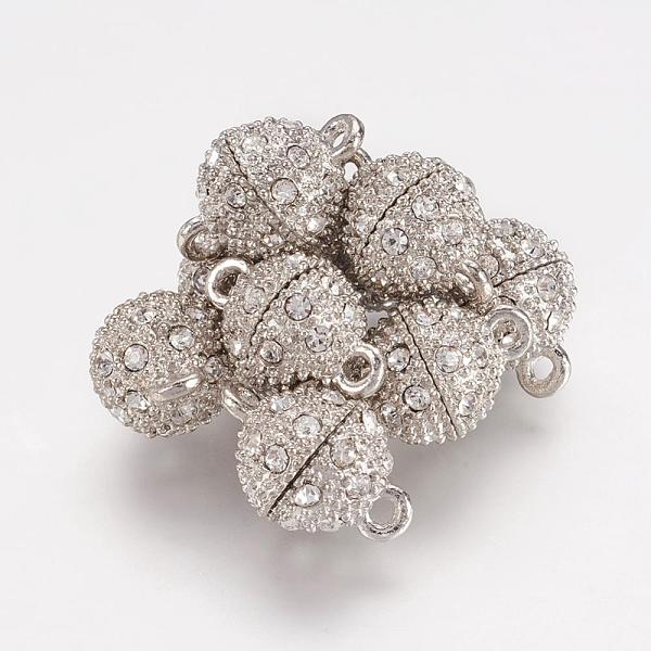PandaHall Alloy Rhinestone Magnetic Clasps with Loops, Oval, Platinum, 16x10mm, Hole: 1.5mm Alloy+Rhinestone Oval Clear
PandaHall Alloy Rhinestone Magnetic Clasps with Loops, Oval, Platinum, 16x10mm, Hole: 1.5mm Alloy+Rhinestone Oval Clear
