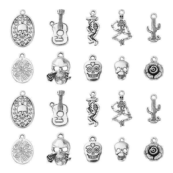 PandaHall 100Pcs 10 Style Tibetan Style Alloy Pendants, Cadmium Free & Lead Free, Mexican Day of the Dead, Skull & Flower & Cactus, Antique...
PandaHall 100Pcs 10 Style Tibetan Style Alloy Pendants, Cadmium Free & Lead Free, Mexican Day of the Dead, Skull & Flower & Cactus, Antique...