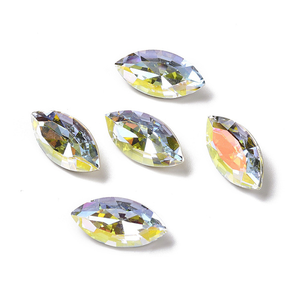PandaHall Light AB Style K9 Glass Rhinestone Cabochons, Pointed Back & Back Plated, Faceted, Horse Eye, Light Crystal AB, 18x9x5.8mm Glass..., Clear
PandaHall Light AB Style K9 Glass Rhinestone Cabochons, Pointed Back & Back Plated, Faceted, Horse Eye, Light Crystal AB, 18x9x5.8mm Glass..., Clear