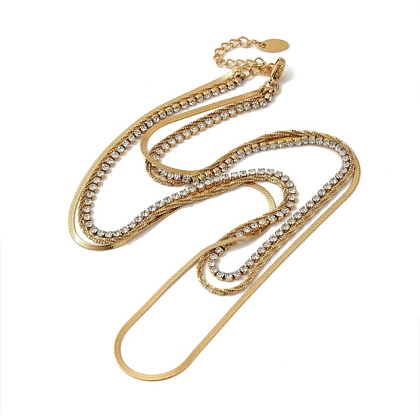 PandaHall Titanium Steel Link &Herringbone Chains Three Layers Necklaces, Cubic Zirconia Tennis Chains Necklace, Golden, 15.24 inch(38.7cm)...
PandaHall Titanium Steel Link &Herringbone Chains Three Layers Necklaces, Cubic Zirconia Tennis Chains Necklace, Golden, 15.24 inch(38.7cm)...