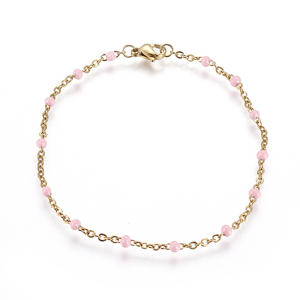 PandaHall 304 Stainless Steel Jewelry Sets, Cable Chain Necklaces and Bracelets, with Enamel, Pink, 19.52 inch~19.76 inch(49.6~50.2cm)...
PandaHall 304 Stainless Steel Jewelry Sets, Cable Chain Necklaces and Bracelets, with Enamel, Pink, 19.52 inch~19.76 inch(49.6~50.2cm)...