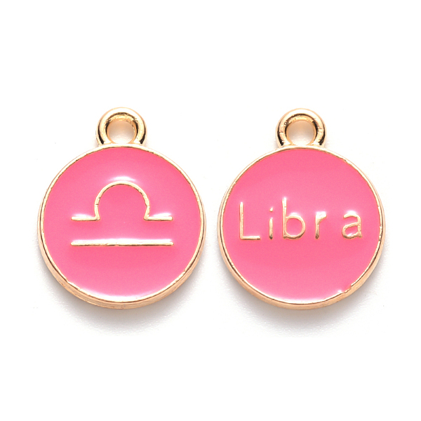 PandaHall Alloy Enamel Pendants, Cadmium Free & Lead Free, Flat Round with Constellation, Light Gold, Cerise, Libra, 15x12x2mm, Hole: 1.5mm..., Red
PandaHall Alloy Enamel Pendants, Cadmium Free & Lead Free, Flat Round with Constellation, Light Gold, Cerise, Libra, 15x12x2mm, Hole: 1.5mm..., Red