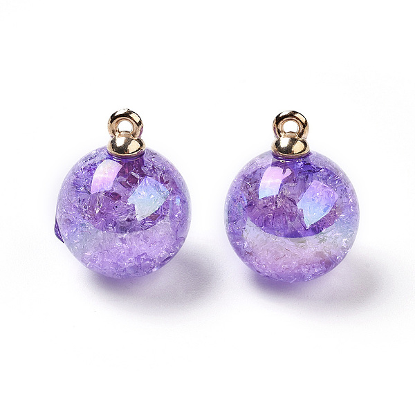 PandaHall Transparent Crackle Acrylic Pendants, with Golden Plated Metal Findings, Round, Medium Purple, 20.5x16mm, Hole: 1.2mm Acrylic...
PandaHall Transparent Crackle Acrylic Pendants, with Golden Plated Metal Findings, Round, Medium Purple, 20.5x16mm, Hole: 1.2mm Acrylic...