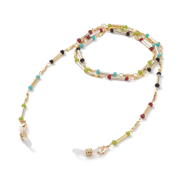 PandaHall Eyeglasses Chains, Neck Strap for Eyeglasses, with Rondelle Glass Beads, Rubber Loop Ends, Brass Bar Link & Lobster Claw Clasps...
PandaHall Eyeglasses Chains, Neck Strap for Eyeglasses, with Rondelle Glass Beads, Rubber Loop Ends, Brass Bar Link & Lobster Claw Clasps...