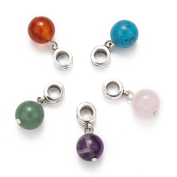 PandaHall Large Hole Alloy European Dangle Charms, with Round Gemstone Pendants, Mixed Stone, 23mm, Hole: 5mm Mixed Stone Round
PandaHall Large Hole Alloy European Dangle Charms, with Round Gemstone Pendants, Mixed Stone, 23mm, Hole: 5mm Mixed Stone Round