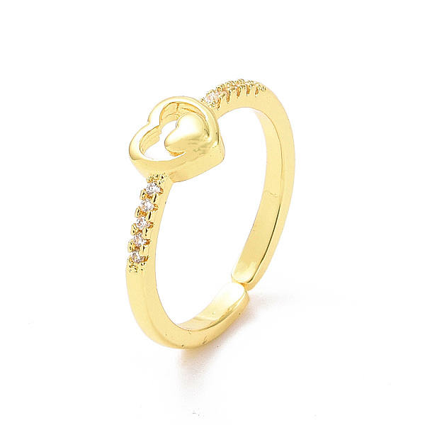 PandaHall Clear Cubic Zirconia Double Heart Open Cuff Ring, Brass Jewelry for Women, Golden, Inner Diameter: 17.2mm Brass+Cubic Zirconia...
PandaHall Clear Cubic Zirconia Double Heart Open Cuff Ring, Brass Jewelry for Women, Golden, Inner Diameter: 17.2mm Brass+Cubic Zirconia...