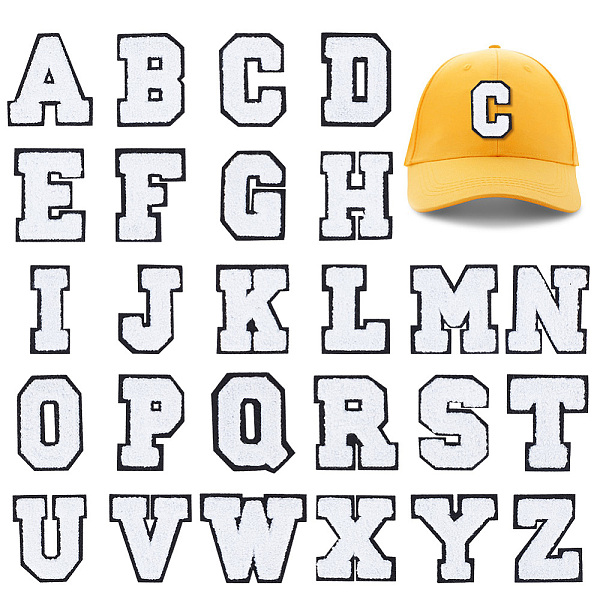 PandaHall Alphabet Series Cloth Iron on/Sew on Patches, Costume Accessories, Appliques, Letter A~Z, 70~72x48~87x3, 26pcs/set, 1set/box Cloth..., White
PandaHall Alphabet Series Cloth Iron on/Sew on Patches, Costume Accessories, Appliques, Letter A~Z, 70~72x48~87x3, 26pcs/set, 1set/box Cloth..., White