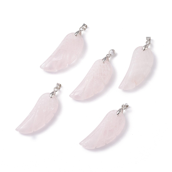 PandaHall Natural Rose Quartz Pendants, with Platinum Plated Brass Loops, Wing, 36x15~16.6x6.5~7.7mm, Hole: 5x4mm Rose Quartz Wing
PandaHall Natural Rose Quartz Pendants, with Platinum Plated Brass Loops, Wing, 36x15~16.6x6.5~7.7mm, Hole: 5x4mm Rose Quartz Wing