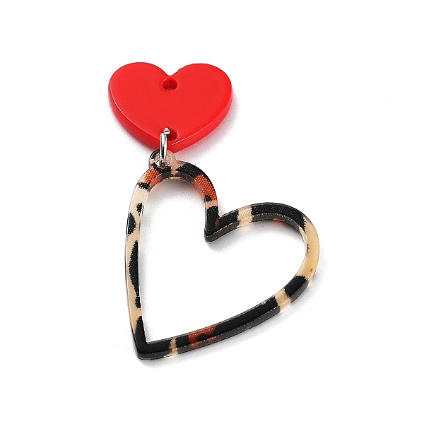 PandaHall Valentine's Day Opaque Acrylic Pendants, with Iron Jump Rings, Leopard Print Heart, Red, 48x33.5x2mm, Hole: 1.8mm Iron+Acrylic...
PandaHall Valentine's Day Opaque Acrylic Pendants, with Iron Jump Rings, Leopard Print Heart, Red, 48x33.5x2mm, Hole: 1.8mm Iron+Acrylic...