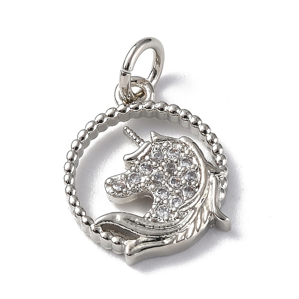 PandaHall Brass Micro Pave Cubic Zirconia Charms, with Jump Rings, Round Ring & Unicorn Charms, Platinum, 14x11.5x2mm, Hole: 3.2mm..., Clear
PandaHall Brass Micro Pave Cubic Zirconia Charms, with Jump Rings, Round Ring & Unicorn Charms, Platinum, 14x11.5x2mm, Hole: 3.2mm..., Clear