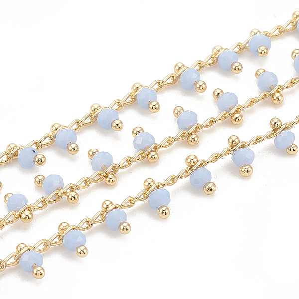 PandaHall Handmade Glass Beaded Chains, Soldered, with Spool, Brass Findings, Faceted, Round, Nickel Free, Real 18K Gold Plated, Light Steel..., Blue
PandaHall Handmade Glass Beaded Chains, Soldered, with Spool, Brass Findings, Faceted, Round, Nickel Free, Real 18K Gold Plated, Light Steel..., Blue