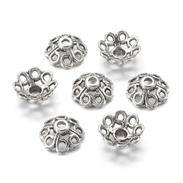 PandaHall Tibetan Style Alloy Bead Caps, Lead Free and Cadmium Free, Flower, Antique Silver, about 11mm in diameter, 5mm thick, hole: 1.5mm...
PandaHall Tibetan Style Alloy Bead Caps, Lead Free and Cadmium Free, Flower, Antique Silver, about 11mm in diameter, 5mm thick, hole: 1.5mm...