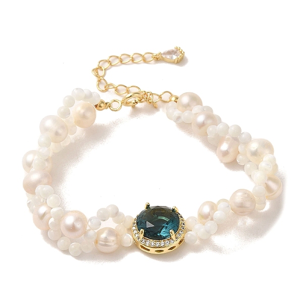 PandaHall Blue Zircon Rhinestone Flat Round Link Bracelets, Natural Pearl & Shell Beaded Bracelet, Real 14K Gold Plated, 5-3/4 inch(14.7cm)..., Cyan
PandaHall Blue Zircon Rhinestone Flat Round Link Bracelets, Natural Pearl & Shell Beaded Bracelet, Real 14K Gold Plated, 5-3/4 inch(14.7cm)..., Cyan