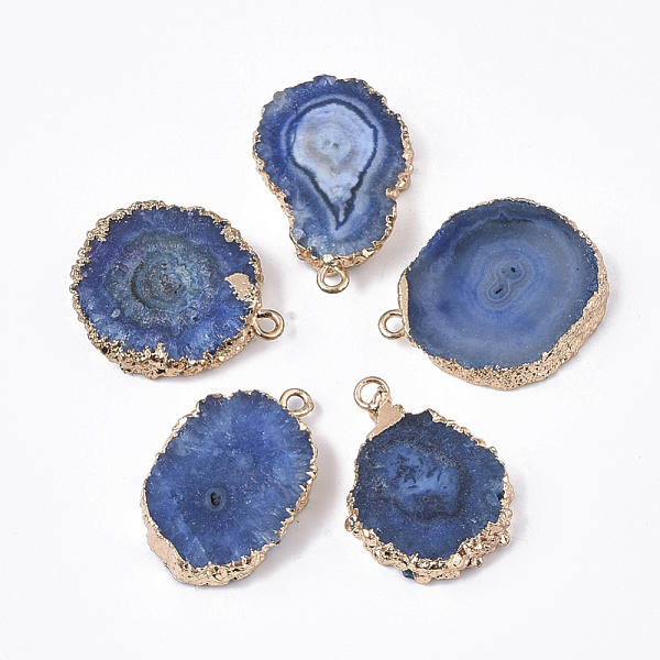 PandaHall Natural Druzy Agate Pendants, with Brass Finding, Golden Tone Edge Plated, Dyed, Nuggets, Royal Blue, 22~33x18~25x5~7mm, Hole...
PandaHall Natural Druzy Agate Pendants, with Brass Finding, Golden Tone Edge Plated, Dyed, Nuggets, Royal Blue, 22~33x18~25x5~7mm, Hole...