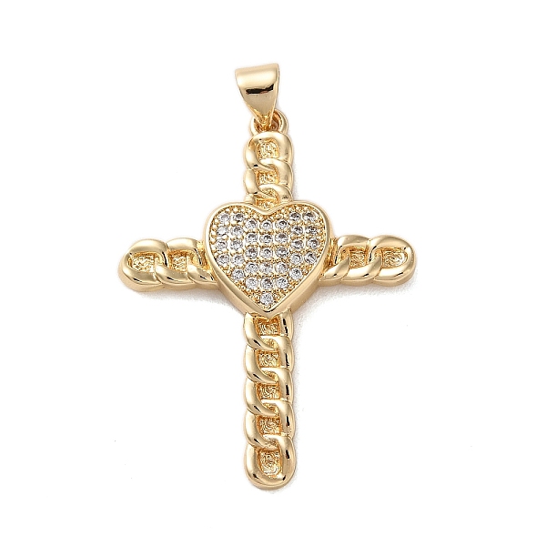 PandaHall Brass Micro Pave Clear Cubic Zirconia Pendants, Real 18K Gold Plated, Cross, Heart, 36x26~26.5x3~4mm, Hole: 4x3.5mm Brass+Cubic...
PandaHall Brass Micro Pave Clear Cubic Zirconia Pendants, Real 18K Gold Plated, Cross, Heart, 36x26~26.5x3~4mm, Hole: 4x3.5mm Brass+Cubic...