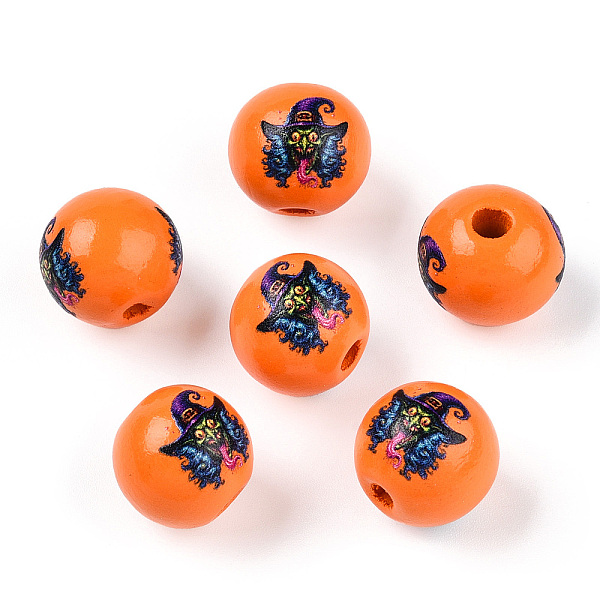 PandaHall Halloween Theme Wood European Beads, Printed Large Hole Beads, Round, Dark Orange, Witch, 15.5~16.5mm, Hole: 3.5~4.5mm Wood Witch
PandaHall Halloween Theme Wood European Beads, Printed Large Hole Beads, Round, Dark Orange, Witch, 15.5~16.5mm, Hole: 3.5~4.5mm Wood Witch