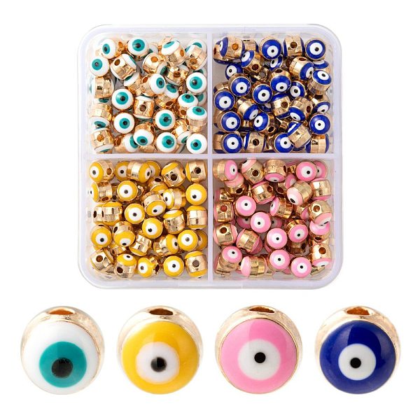 PandaHall 200Pcs 4 Colors Alloy Enamel Beads, Column with Evil Eye, Light Gold, Mixed Color, 5.5x6x6mm, Hole: 1.4mm, 50pcs/color..., Multicolor
PandaHall 200Pcs 4 Colors Alloy Enamel Beads, Column with Evil Eye, Light Gold, Mixed Color, 5.5x6x6mm, Hole: 1.4mm, 50pcs/color..., Multicolor