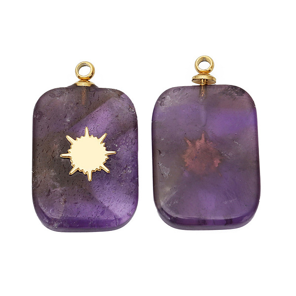 PandaHall Natural Amethyst Pendants, Rectangle Charms with Golden Tone Stainless Steel Sun Slice, 21.5x13mm, Hole: 1.5mm Amethyst Rectangle
PandaHall Natural Amethyst Pendants, Rectangle Charms with Golden Tone Stainless Steel Sun Slice, 21.5x13mm, Hole: 1.5mm Amethyst Rectangle