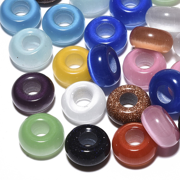 PandaHall Gemstone & Cat Eye European Beads, Large Hole Beads, Rondelle, Mixed Color, 14x7mm, Hole: 5~6mm Cat Eye Rondelle Multicolor
PandaHall Gemstone & Cat Eye European Beads, Large Hole Beads, Rondelle, Mixed Color, 14x7mm, Hole: 5~6mm Cat Eye Rondelle Multicolor