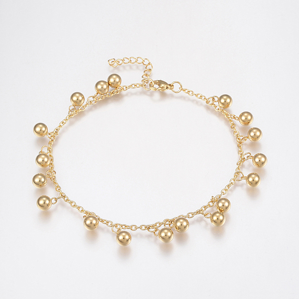 PandaHall 304 Stainless Steel Anklets, Round, Golden, 9 inch(230mm) Stainless Steel
PandaHall 304 Stainless Steel Anklets, Round, Golden, 9 inch(230mm) Stainless Steel
