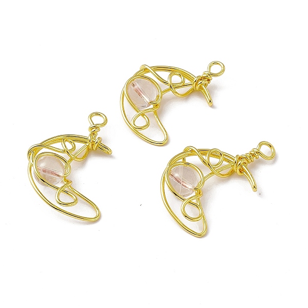 PandaHall Natural Quartz Crystal Pendants, Rock Crystal Pendants, Moon Charms, with Rack Plating Golden Tone Brass Findings, Cadmium Free &...
PandaHall Natural Quartz Crystal Pendants, Rock Crystal Pendants, Moon Charms, with Rack Plating Golden Tone Brass Findings, Cadmium Free &...