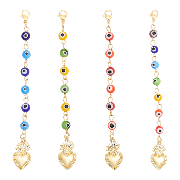 PandaHall CHGCRAFT 1 Set Lampwork Beaded Evil Eye Pendant Decorations, Lobster Clasp Charms, Clip-on Charms, for Keychain, Purse, Backpack..., Multicolor
PandaHall CHGCRAFT 1 Set Lampwork Beaded Evil Eye Pendant Decorations, Lobster Clasp Charms, Clip-on Charms, for Keychain, Purse, Backpack..., Multicolor