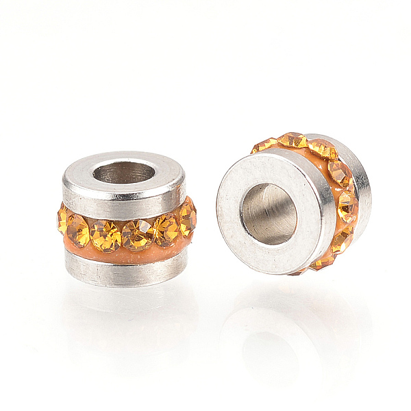 PandaHall 201 Stainless Steel Rhinestone Beads, Column, Stainless Steel Color, 7x5mm, Hole: 3mm Stainless Steel+Rhinestone Column Yellow
PandaHall 201 Stainless Steel Rhinestone Beads, Column, Stainless Steel Color, 7x5mm, Hole: 3mm Stainless Steel+Rhinestone Column Yellow