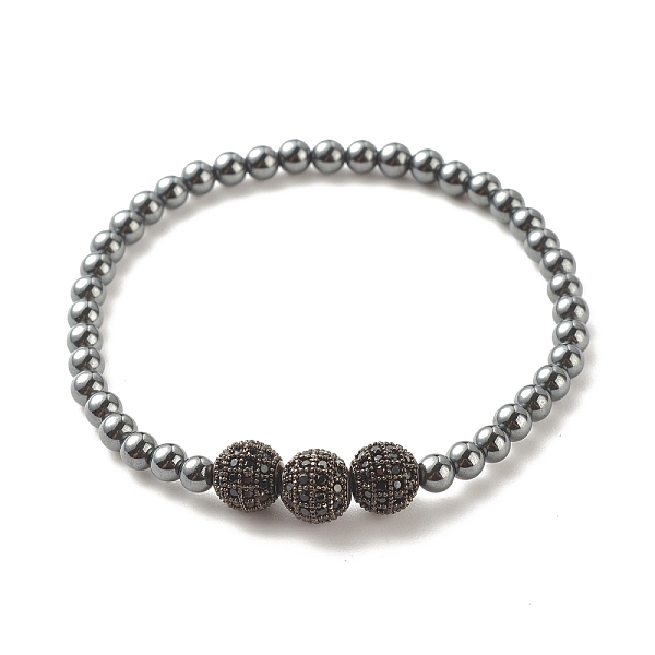 PandaHall Synthetic Hematite Round Beaded Stretch Bracelet with Cubic Zirconia, Gemstone Jewelry for Women, Gunmetal, Inner Diameter: 2-1/4...
PandaHall Synthetic Hematite Round Beaded Stretch Bracelet with Cubic Zirconia, Gemstone Jewelry for Women, Gunmetal, Inner Diameter: 2-1/4...