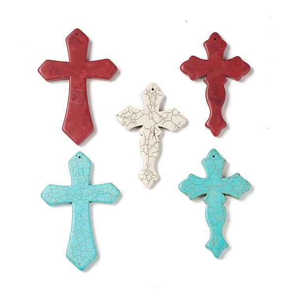 PandaHall Synthetic Howlite Pendants, Mixed Dyed and Undyed, Mixed Cross Charms, Mixed Color, 77~85x50~56x6.5~7mm, Hole: 1mm, about..., Multicolor
PandaHall Synthetic Howlite Pendants, Mixed Dyed and Undyed, Mixed Cross Charms, Mixed Color, 77~85x50~56x6.5~7mm, Hole: 1mm, about..., Multicolor