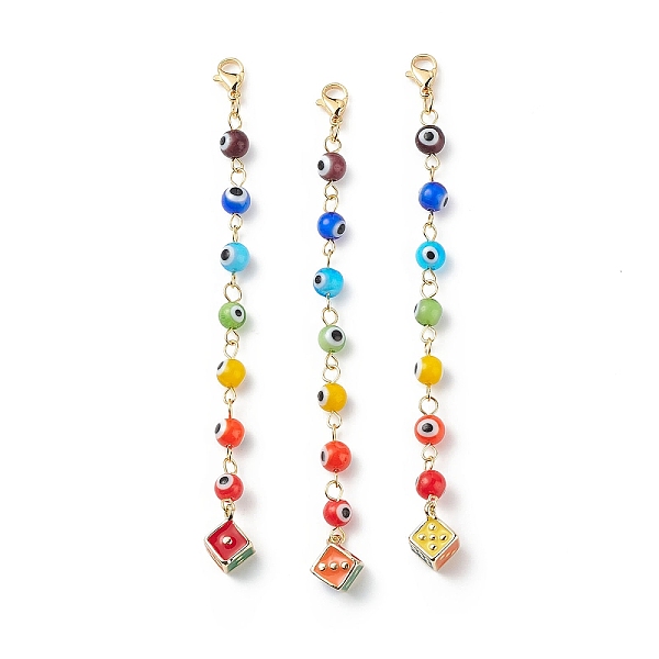 PandaHall 7 Chakra Handmade Lampwork Evil Eye Beaded Pendant Decorations, with Alloy Enamel Dice and 304 Stainless Steel Lobster Claw Clasps..., Multicolor
PandaHall 7 Chakra Handmade Lampwork Evil Eye Beaded Pendant Decorations, with Alloy Enamel Dice and 304 Stainless Steel Lobster Claw Clasps..., Multicolor